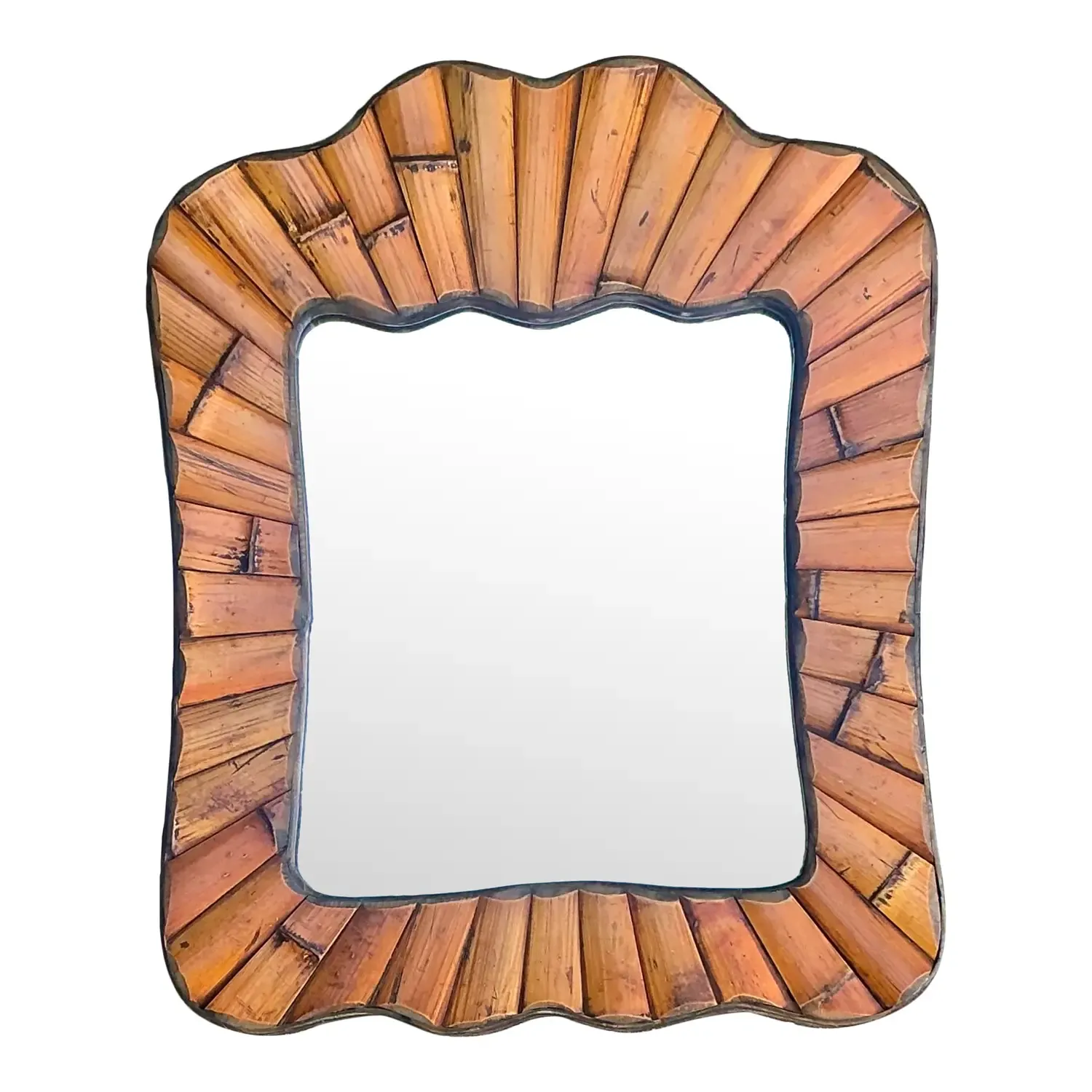Vintage Boho Split Bamboo Mirror — additional photo 3