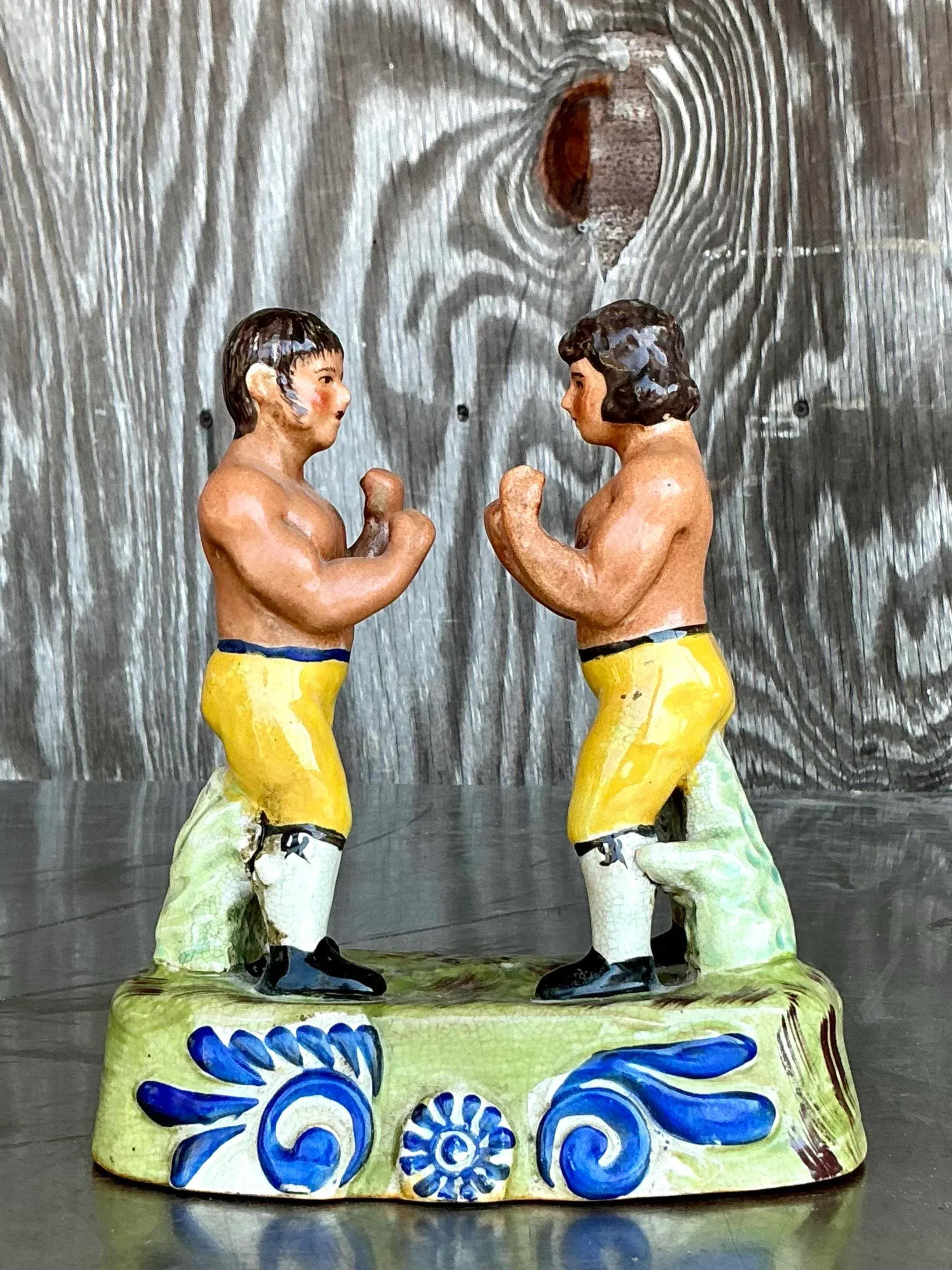 Vintage Boho Staffordshire Boxing Figurine — additional photo 1