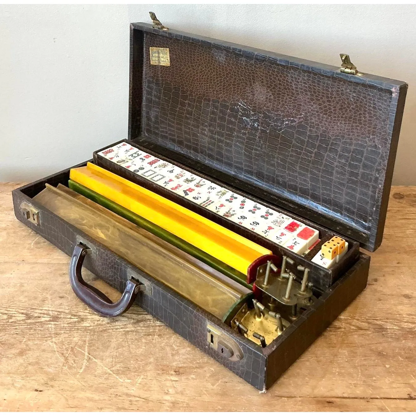 Vintage Boho Stamped Croc Mahjong Set — additional photo 2