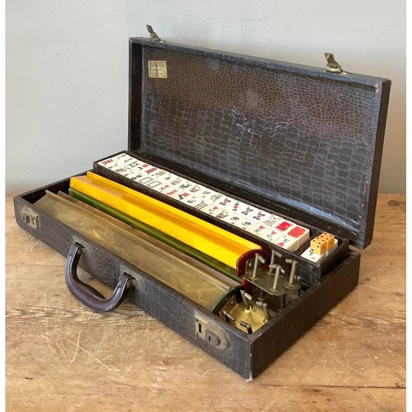 Vintage Boho Stamped Croc Mahjong Set — additional photo 6