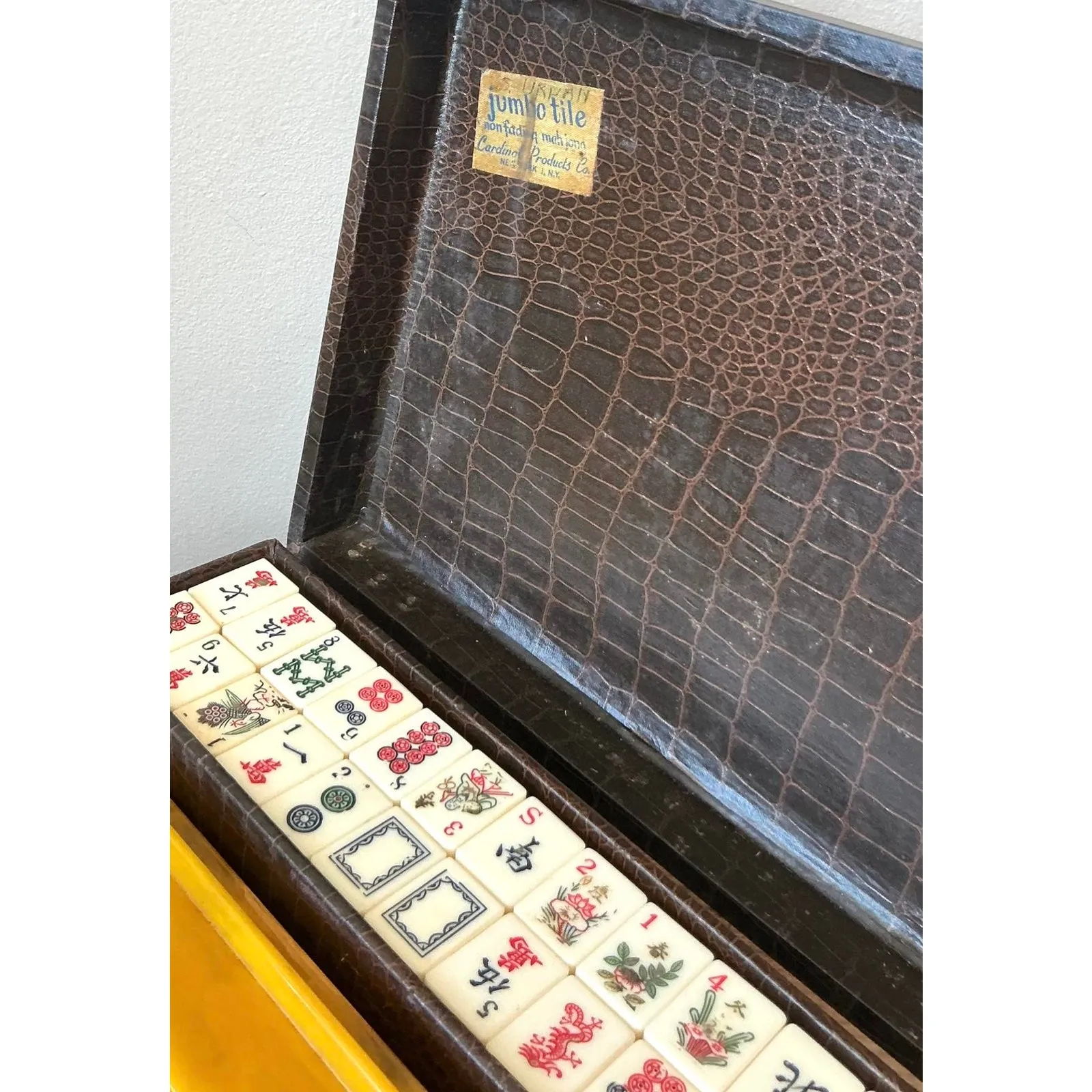 Vintage Boho Stamped Croc Mahjong Set — additional photo 7