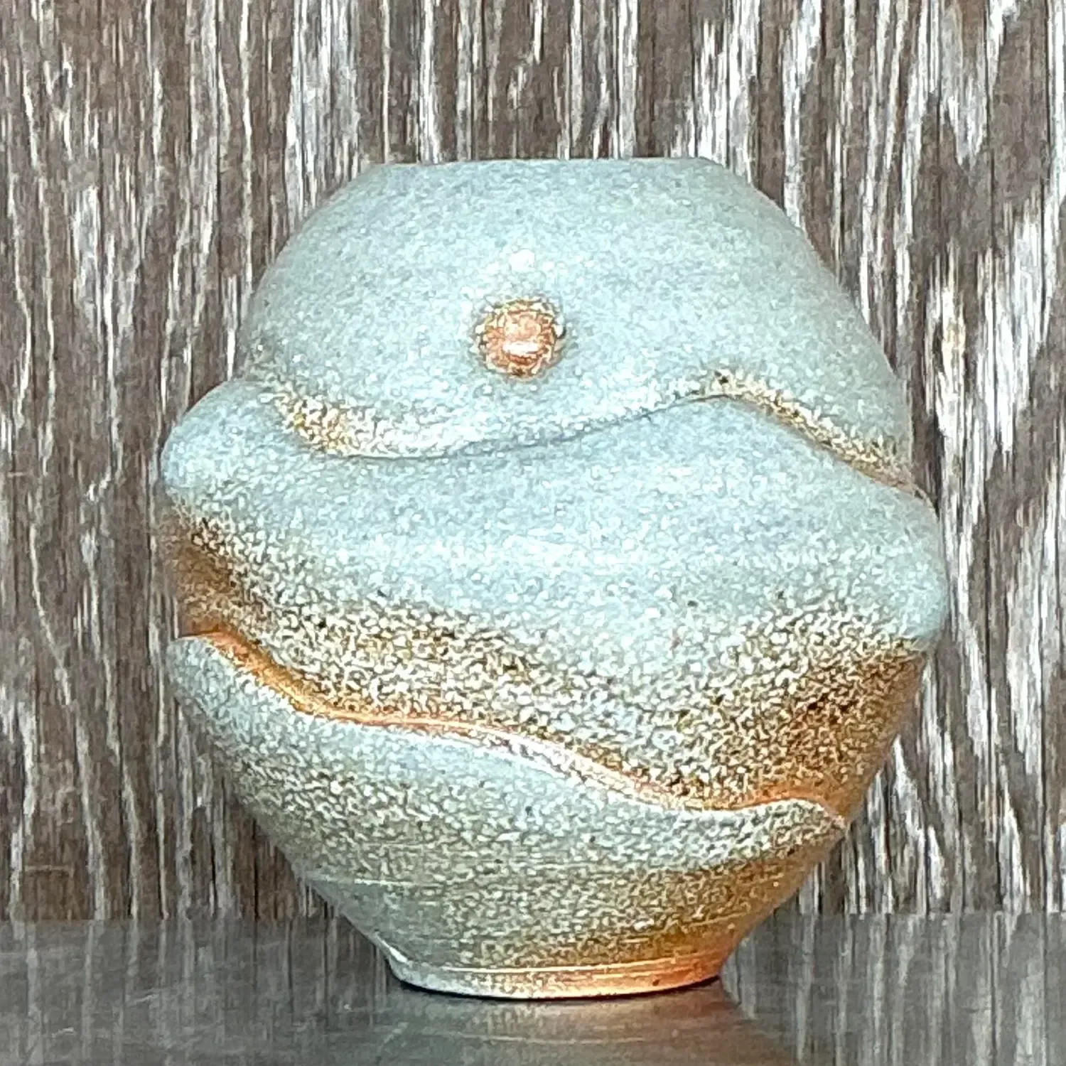 Vintage Boho Stamped Studio Pottery Vase — additional photo 1