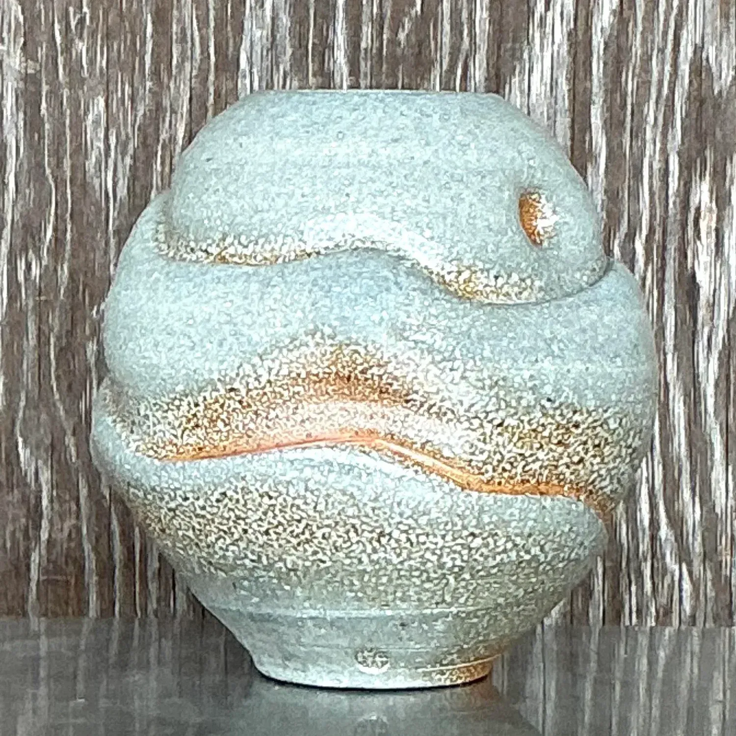 Vintage Boho Stamped Studio Pottery Vase — additional photo 5