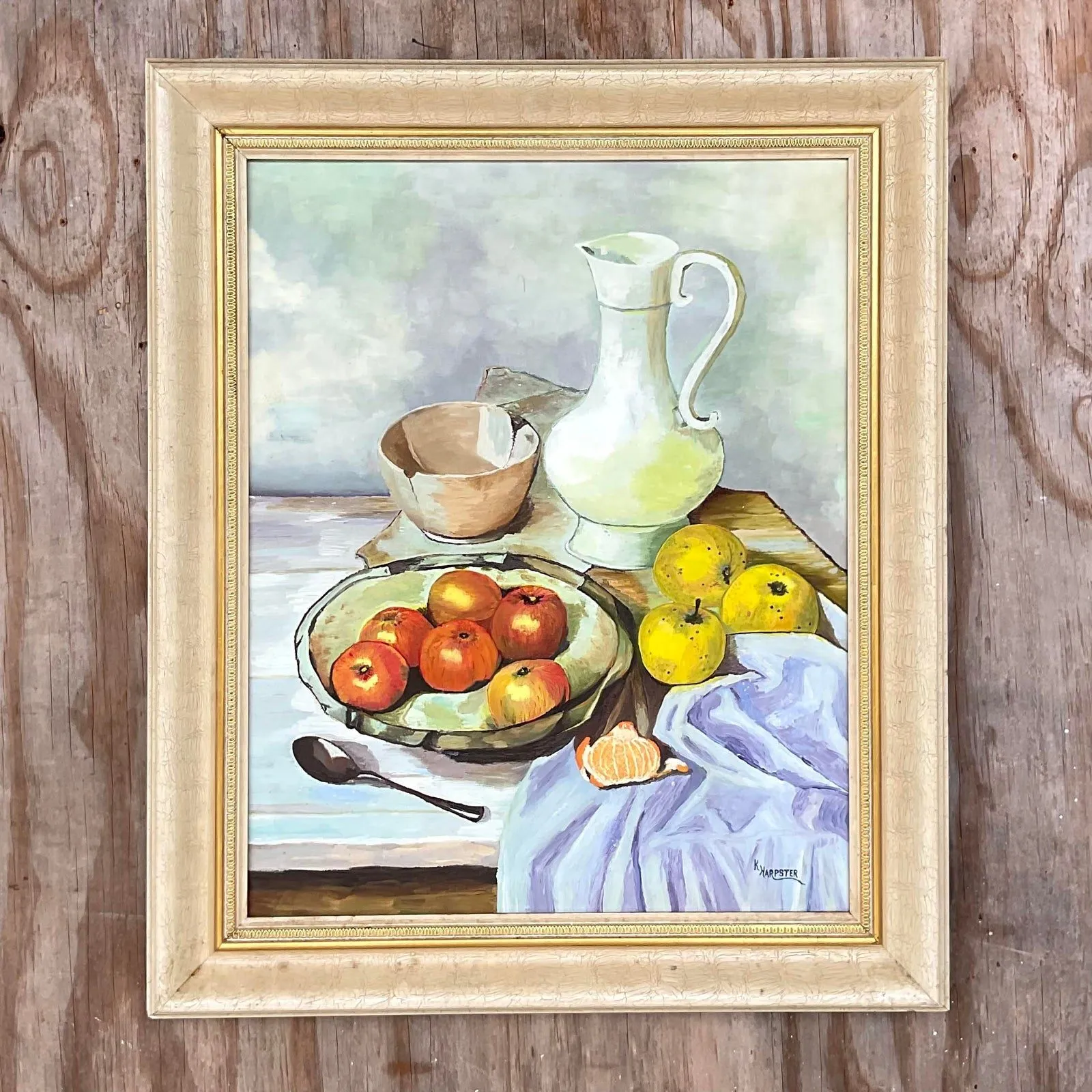 Vintage Boho Still Life Signed in Frame — additional photo 1