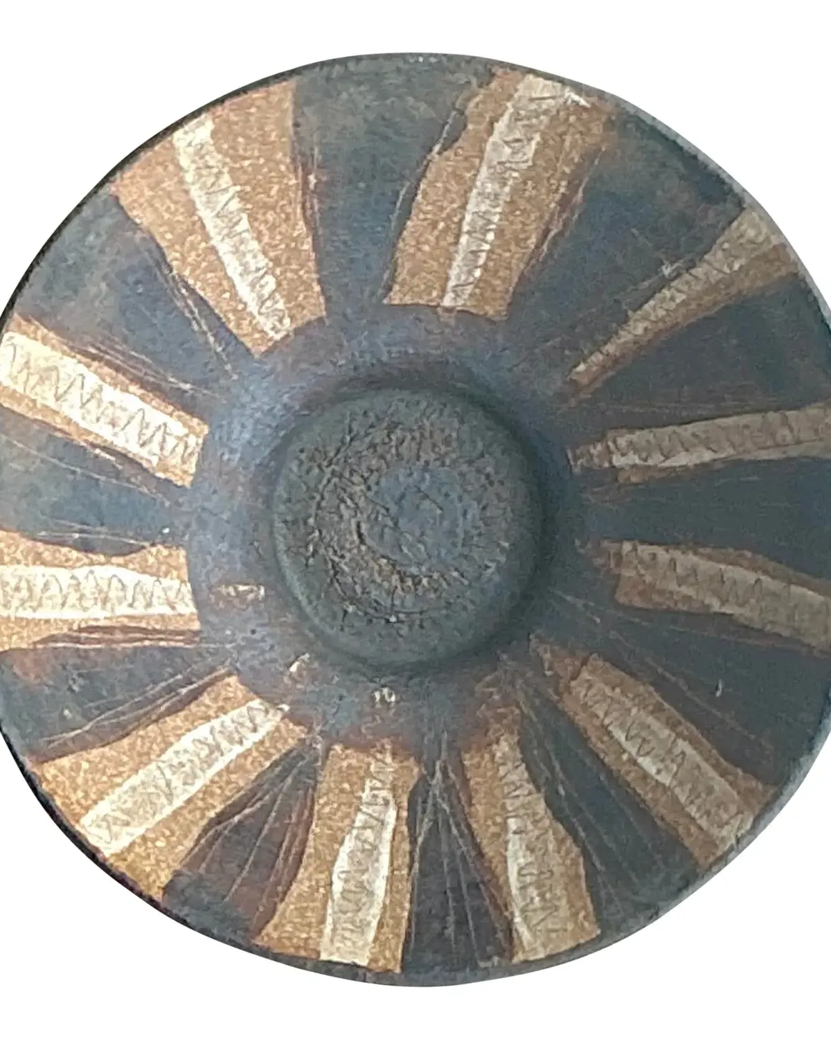 Vintage Boho Striped Studio Pottery Bowl — additional photo 4