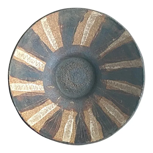 Vintage Boho Striped Studio Pottery Bowl - Pottery, 5.25W x 2.25H — additional photo 1