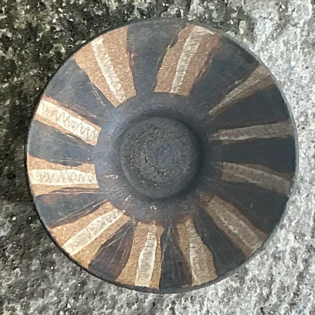 Vintage Boho Striped Studio Pottery Bowl - Pottery, 5.25W x 2.25H — additional photo 3