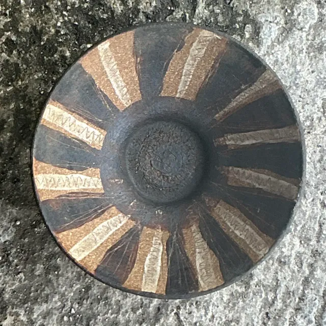 Vintage Boho Striped Studio Pottery Bowl - Pottery, 5.25W x 2.25H — additional photo 6