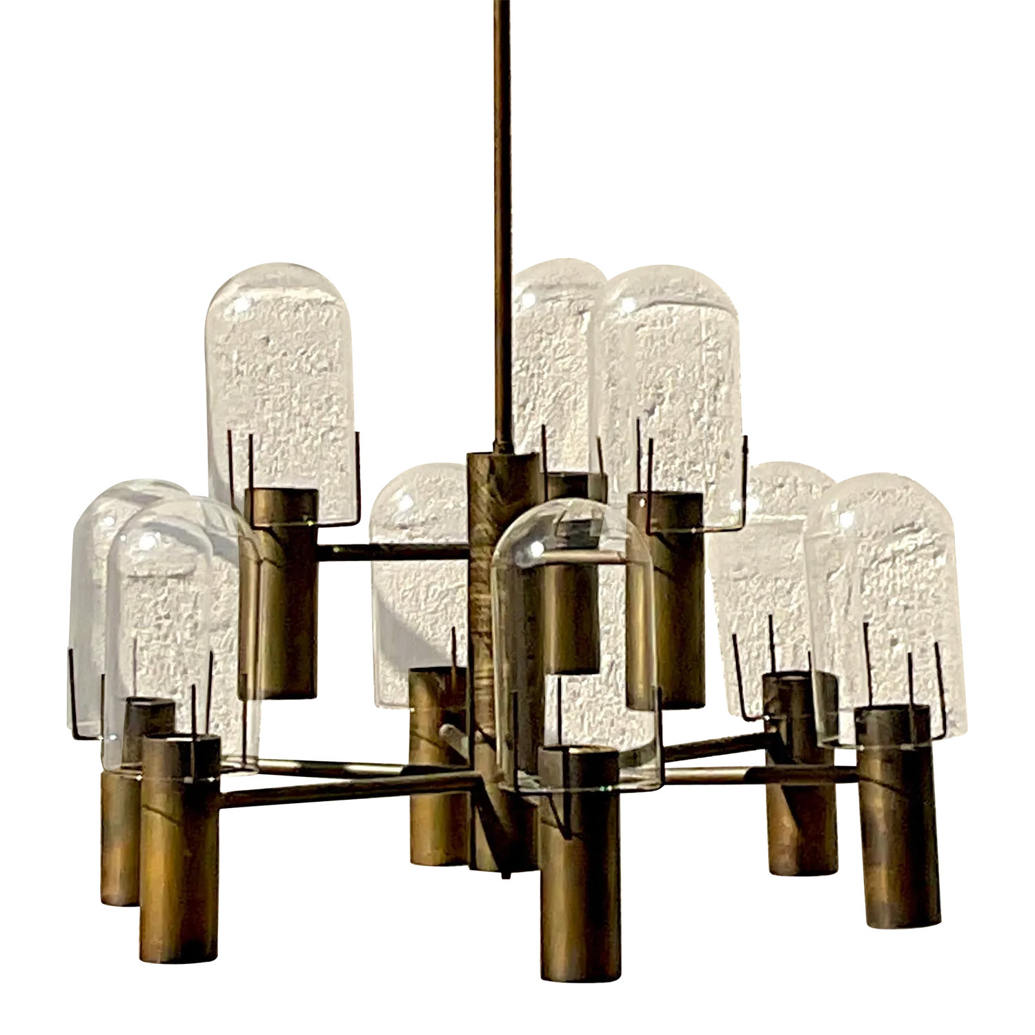 Vintage Boho Stuart Barnes for Robert Long Burnished Brass Chandelier — additional photo 7