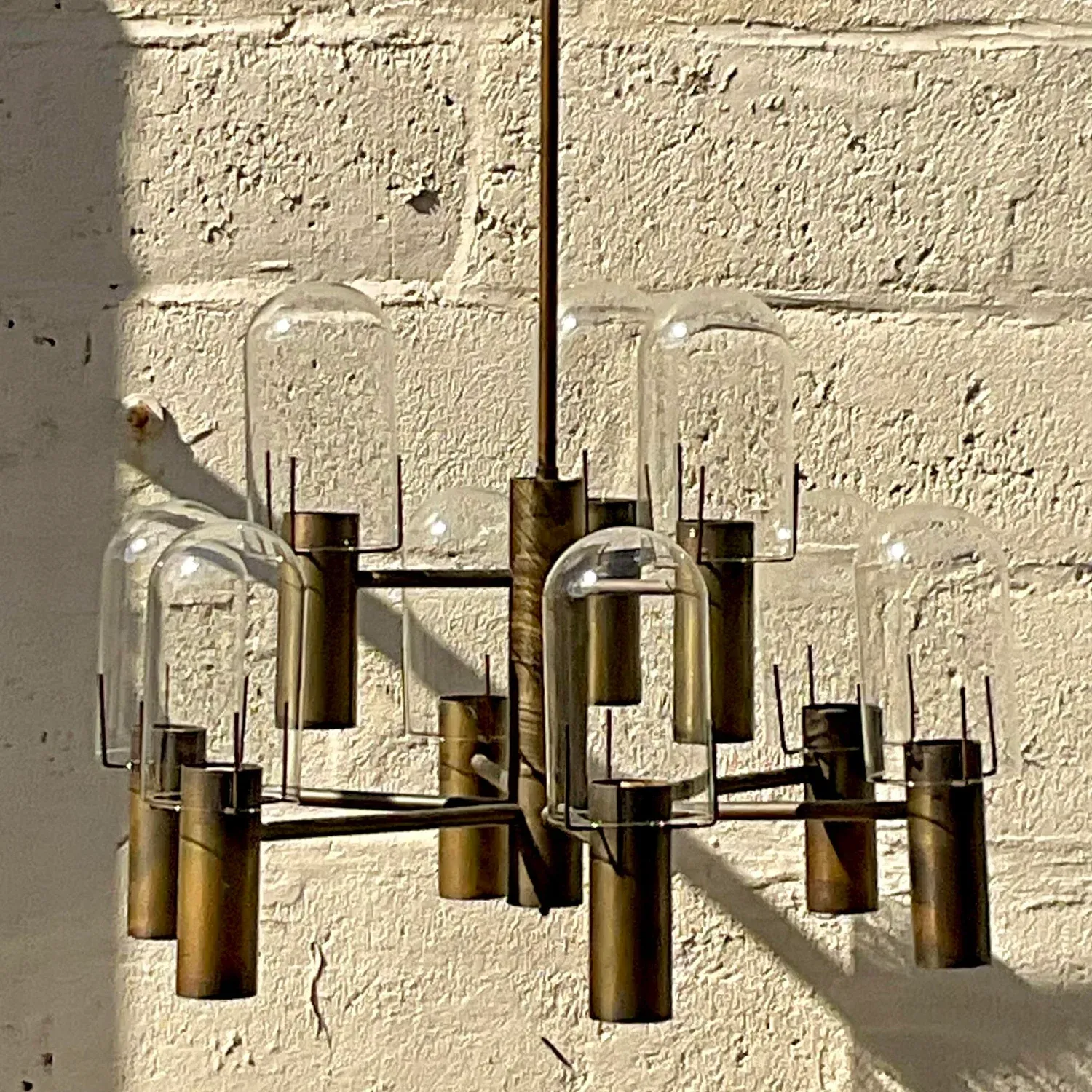 Vintage Boho Stuart Barnes for Robert Long Burnished Brass Chandelier — additional photo 8