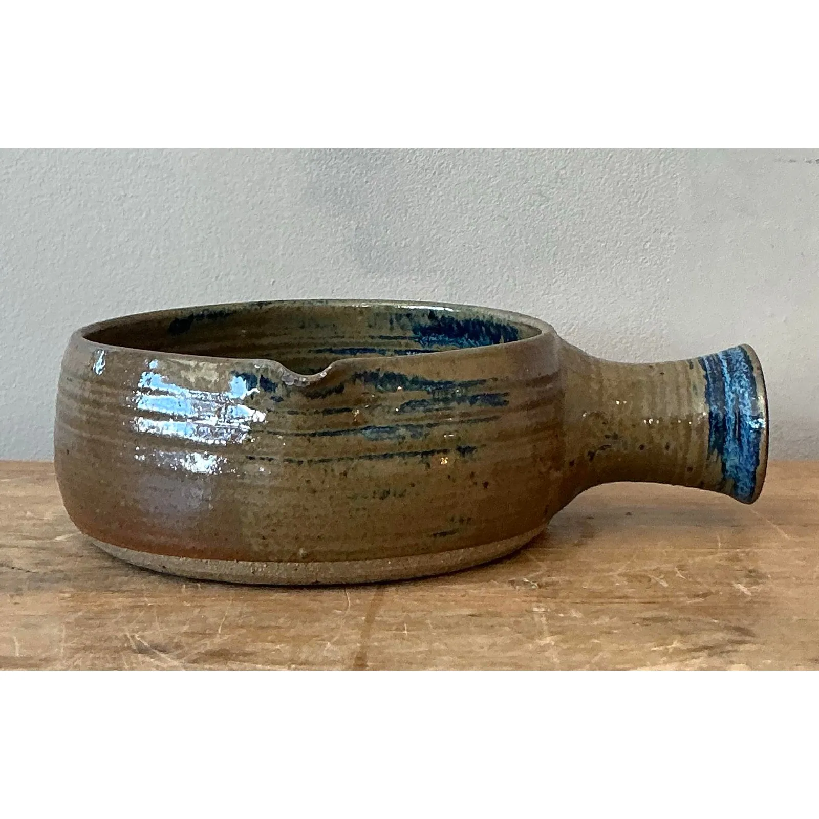 Vintage Boho Studio Pottery Bowl - Ceramic, 9W x 2.5H — additional photo 4