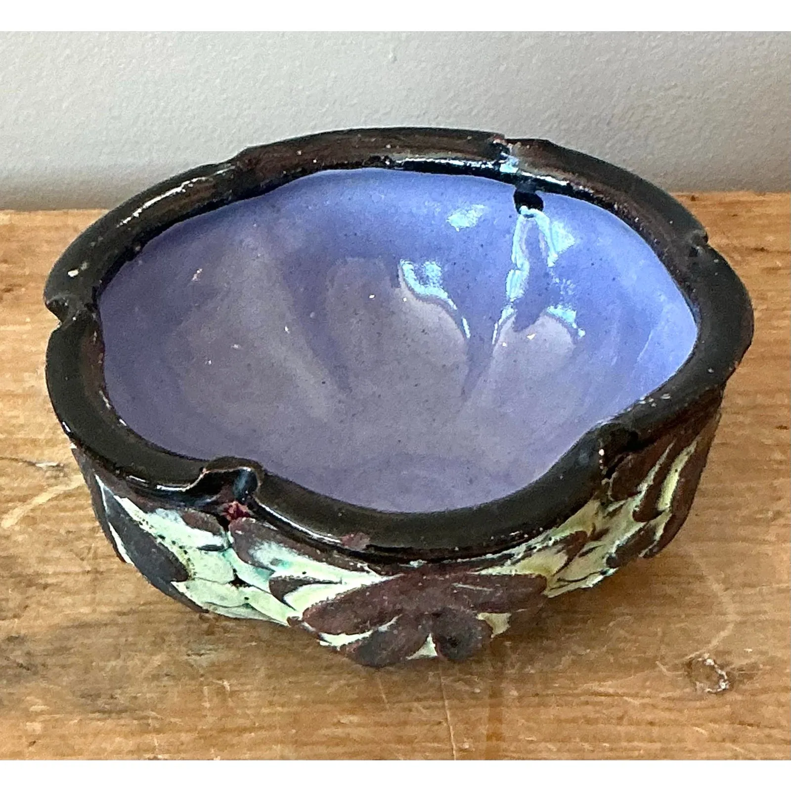 Vintage Boho Studio Pottery Bowl - Earthenware, 5.75W x 2.5H — additional photo 1