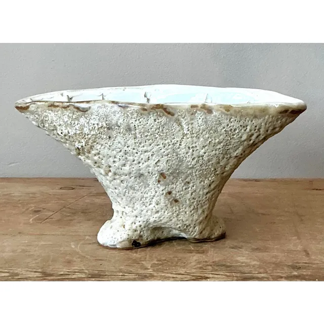 Vintage Boho Studio Pottery Bowl - Ceramic, 9.75W x 5H — additional photo 1