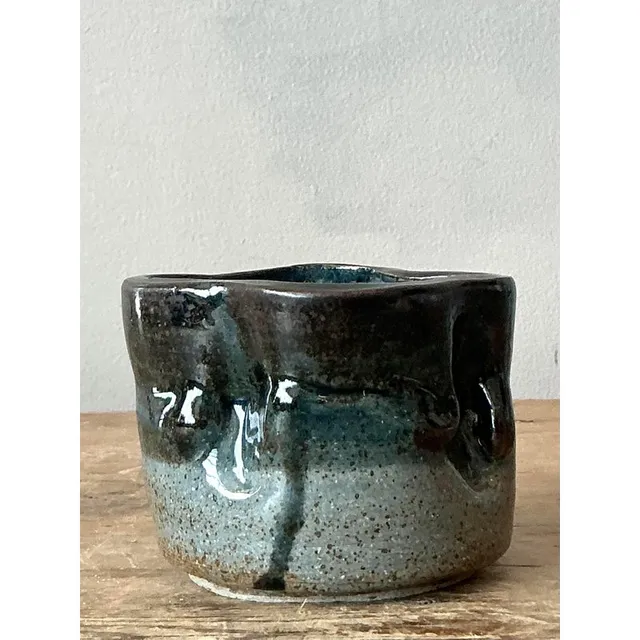 Vintage Boho Studio Pottery Bowl - Ceramic, 3.75W x 3H — additional photo 1