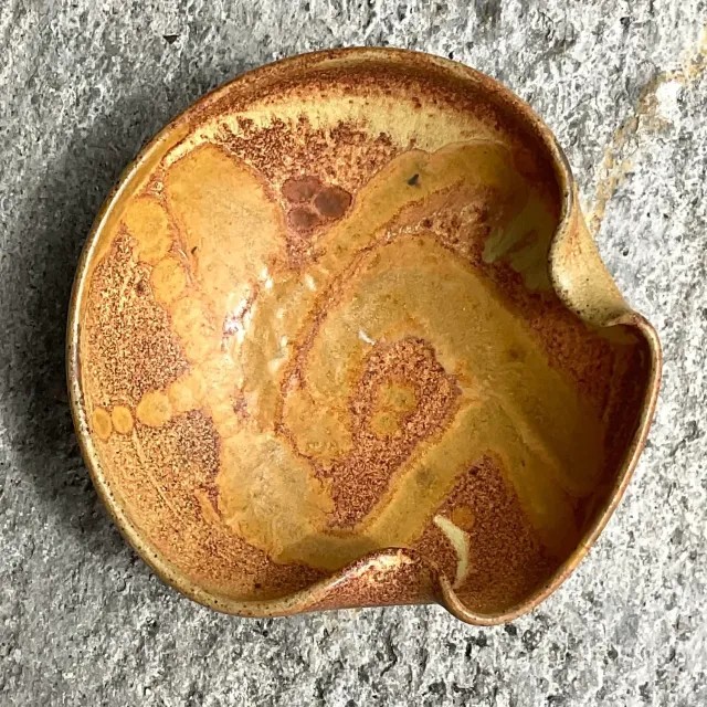 Vintage Boho Studio Pottery Bowl - Pottery, 8W x 2.5H — additional photo 4