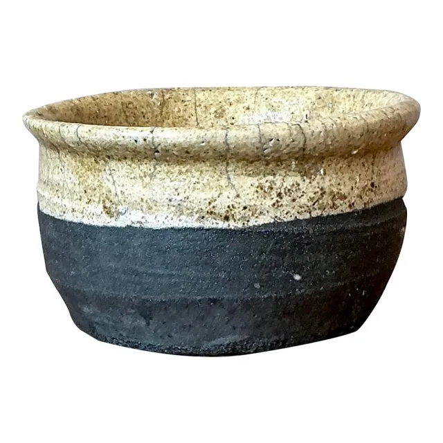 Vintage Boho Studio Pottery Bowl - Ceramic, 8.5W x 3.2H — additional photo 1