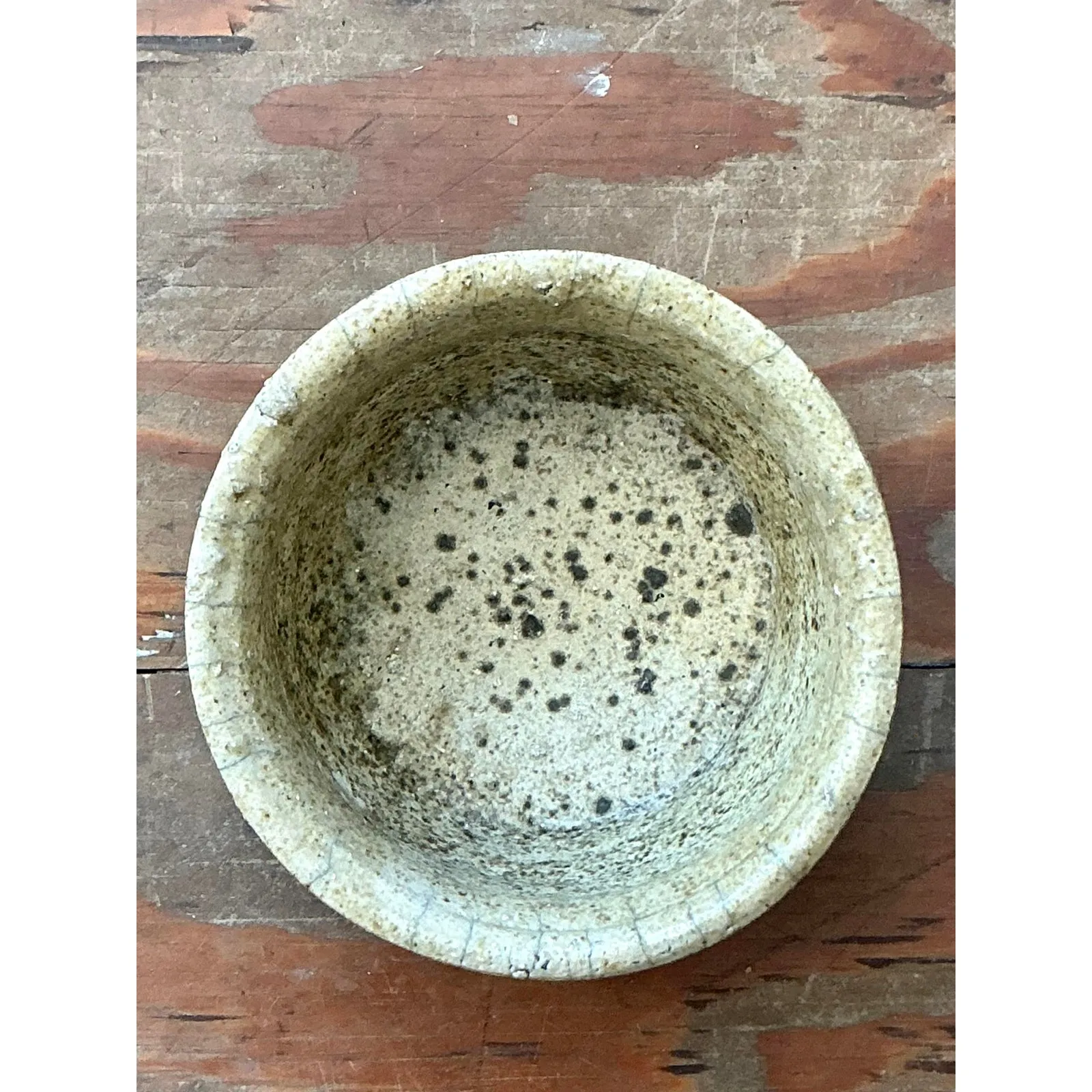 Vintage Boho Studio Pottery Bowl - Ceramic, 8.5W x 3.2H — additional photo 4