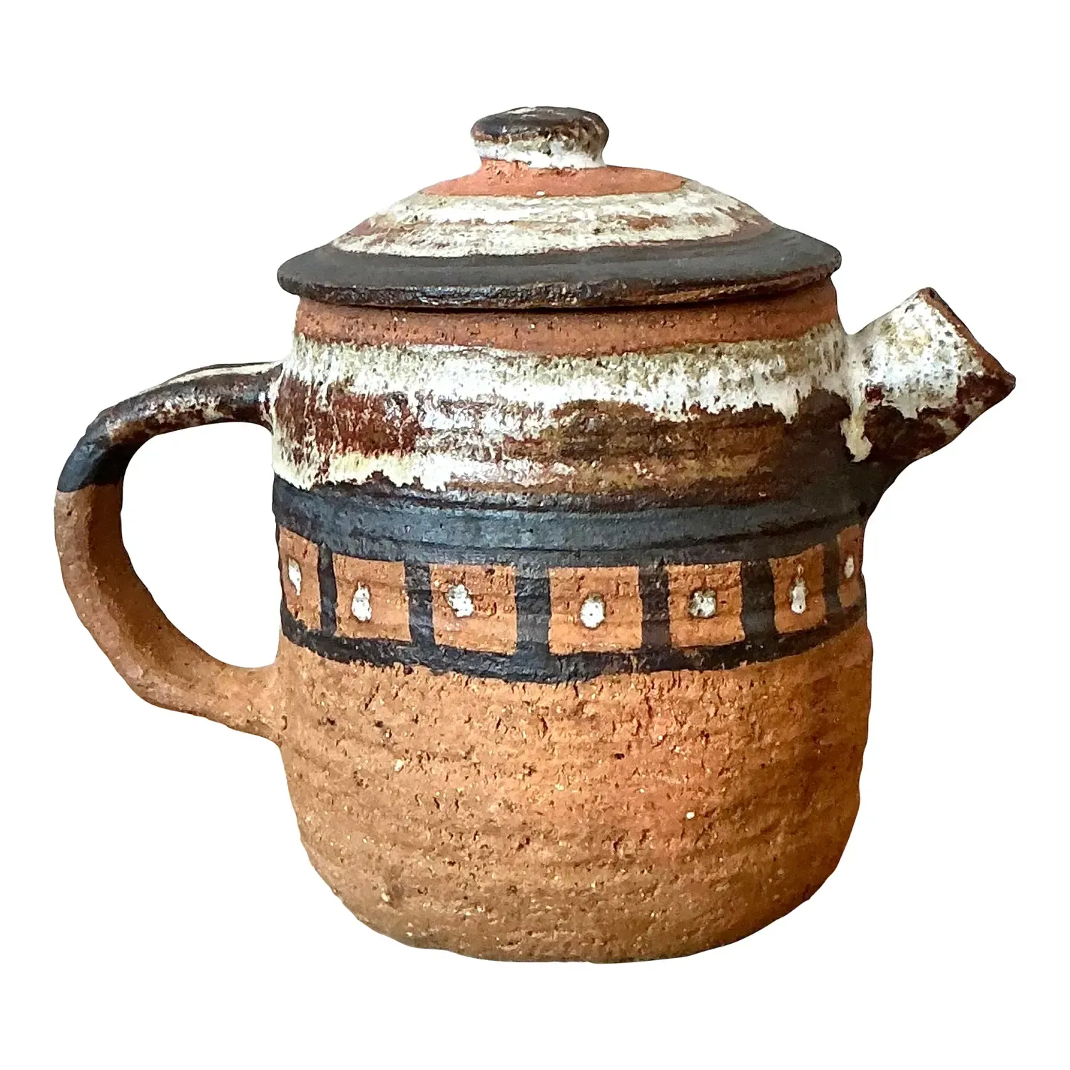 Vintage Boho Studio Pottery Bowl - Ceramic, 8.5W x 3.2H — additional photo 5