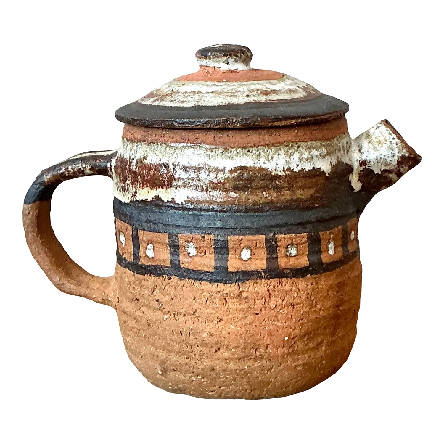 Vintage Boho Studio Pottery Bowl - Ceramic, 8.5W x 3.2H — additional photo 7