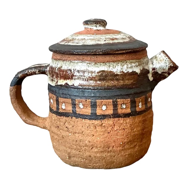 Vintage Boho Studio Pottery Bowl - Ceramic, 8.5W x 3.2H — additional photo 7