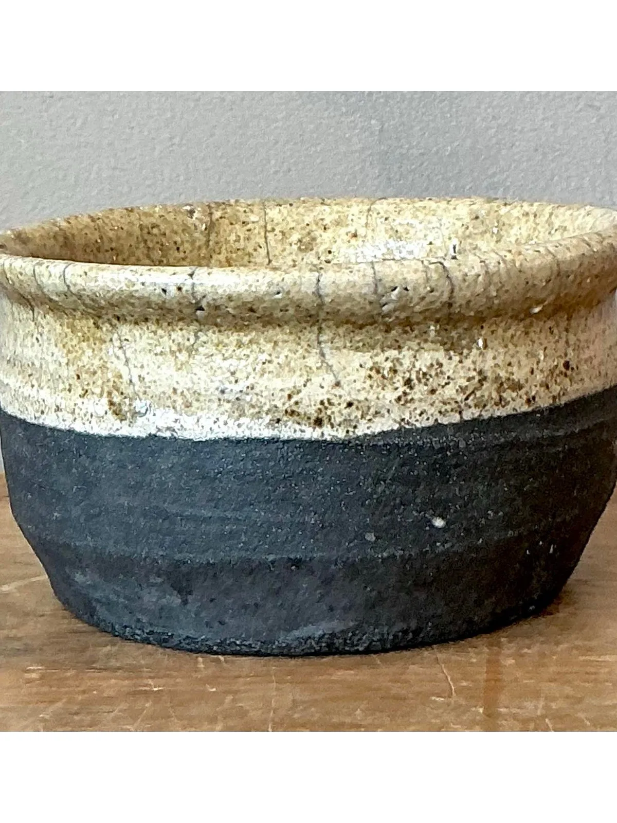 Vintage Boho Studio Pottery Bowl - Stoneware, 6W x 3.2H — additional photo 1