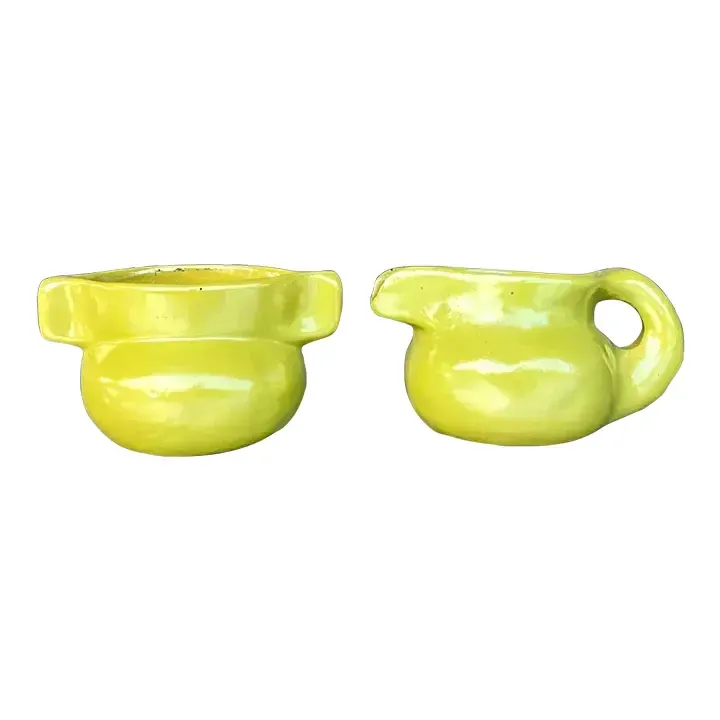 Vintage Boho Studio Pottery Cream and Sugar Set — additional photo 1