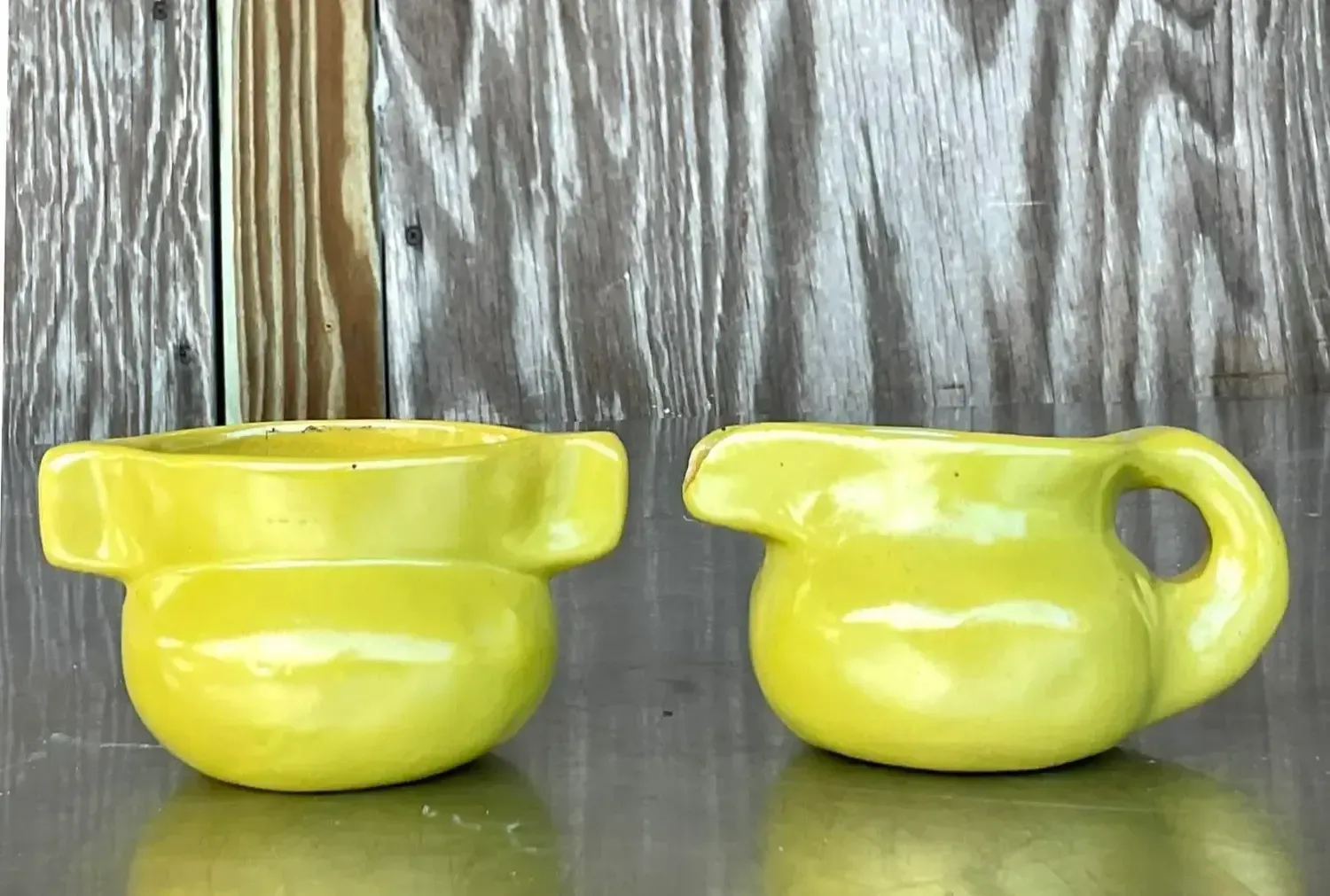 Vintage Boho Studio Pottery Cream and Sugar Set — additional photo 3