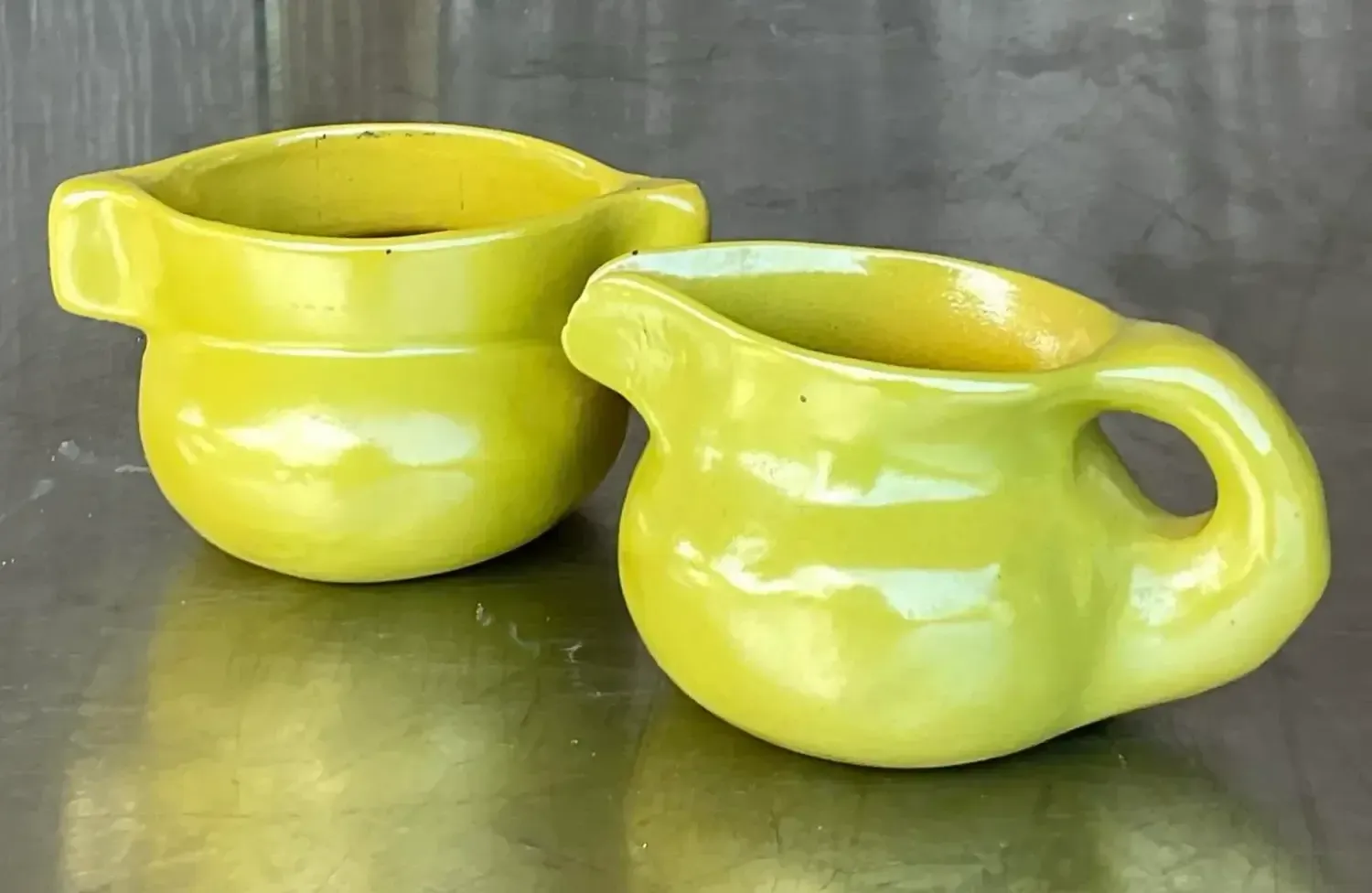 Vintage Boho Studio Pottery Cream and Sugar Set — additional photo 4