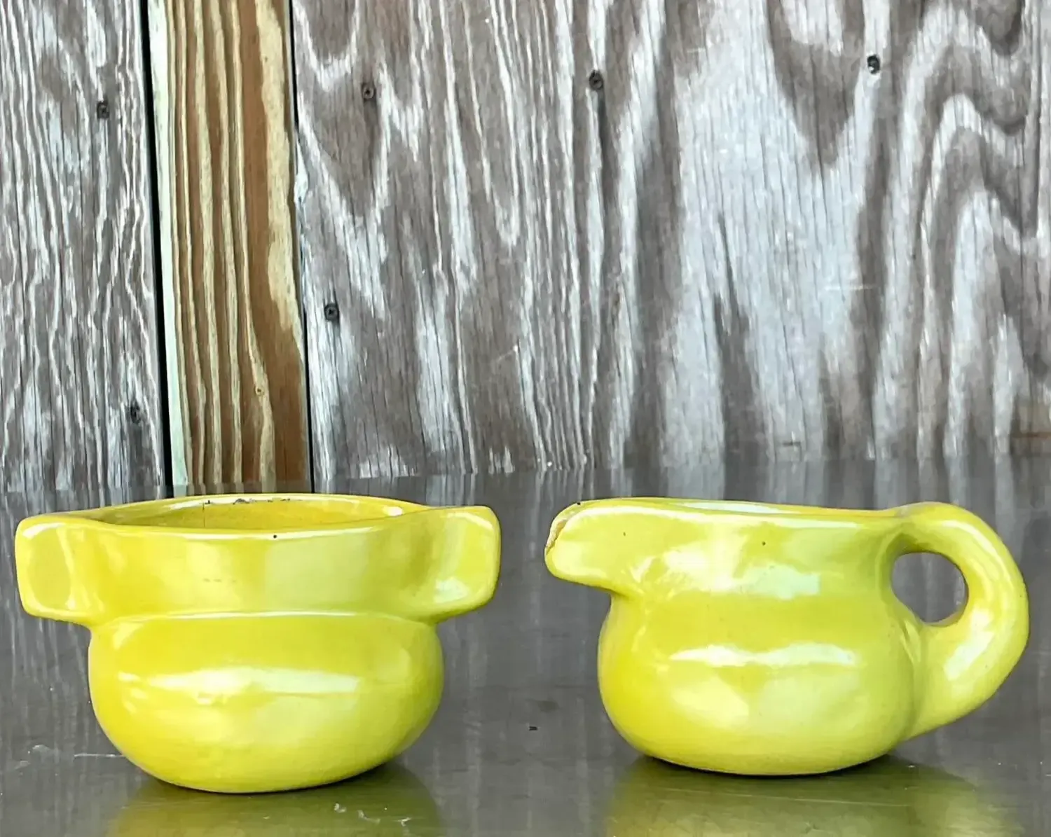Vintage Boho Studio Pottery Cream and Sugar Set — additional photo 5