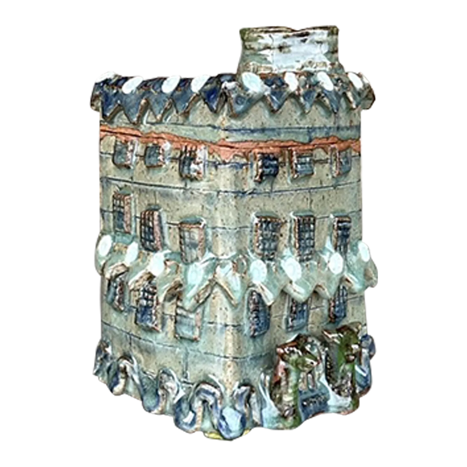 Vintage Boho Studio Pottery Lidded Jar - Pottery, 4.25W x 7H — additional photo 1