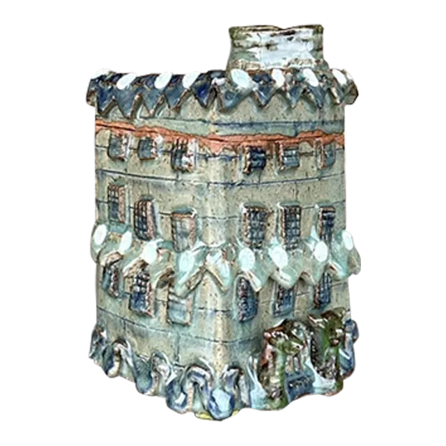 Vintage Boho Studio Pottery Lidded Jar - Pottery, 4.25W x 7H — additional photo 3