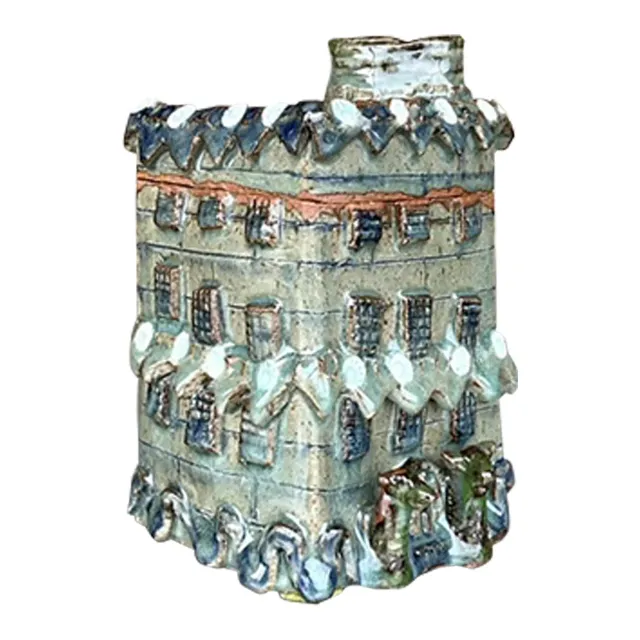 Vintage Boho Studio Pottery Lidded Jar - Pottery, 4.25W x 7H — additional photo 4