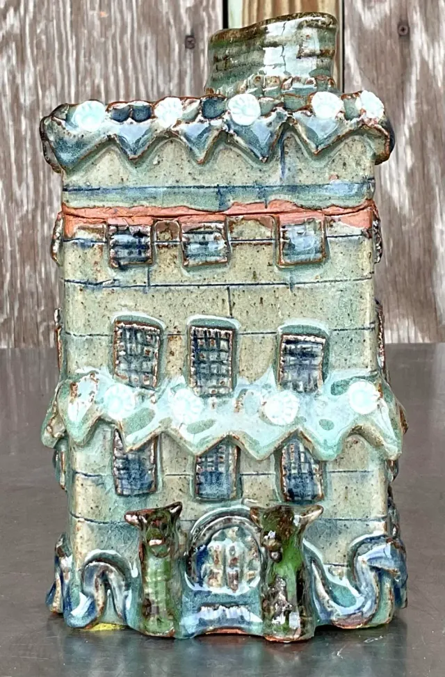 Vintage Boho Studio Pottery Lidded Jar - Pottery, 4.25W x 7H — additional photo 7