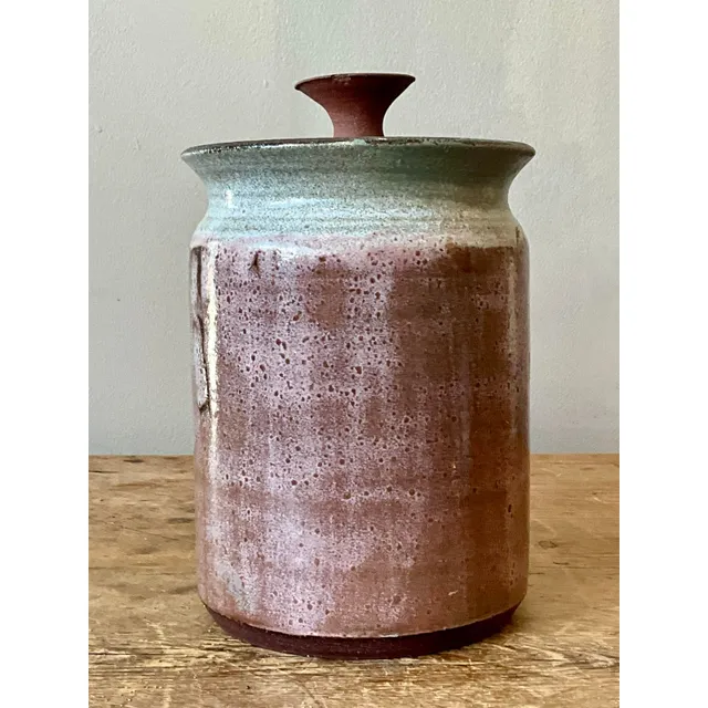 Vintage Boho Studio Pottery Lidded Jar — additional photo 1