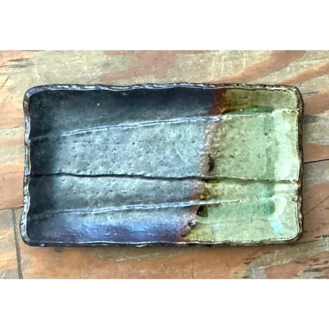 Vintage Boho Studio Pottery Platter - Stone, 10.75W x 1H — additional photo 1