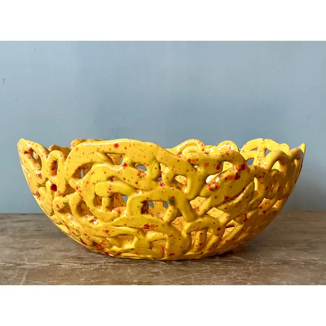Vintage Boho Studio Pottery Squiggle Bowl — additional photo 3