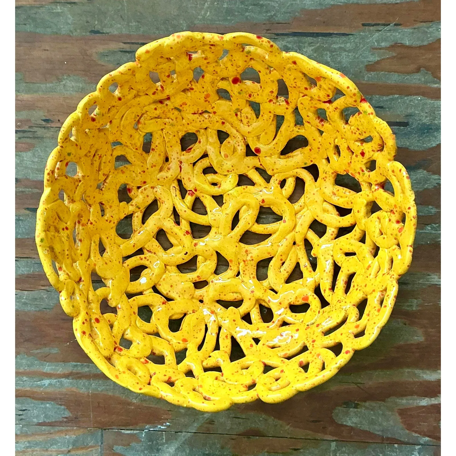 Vintage Boho Studio Pottery Squiggle Bowl — additional photo 4