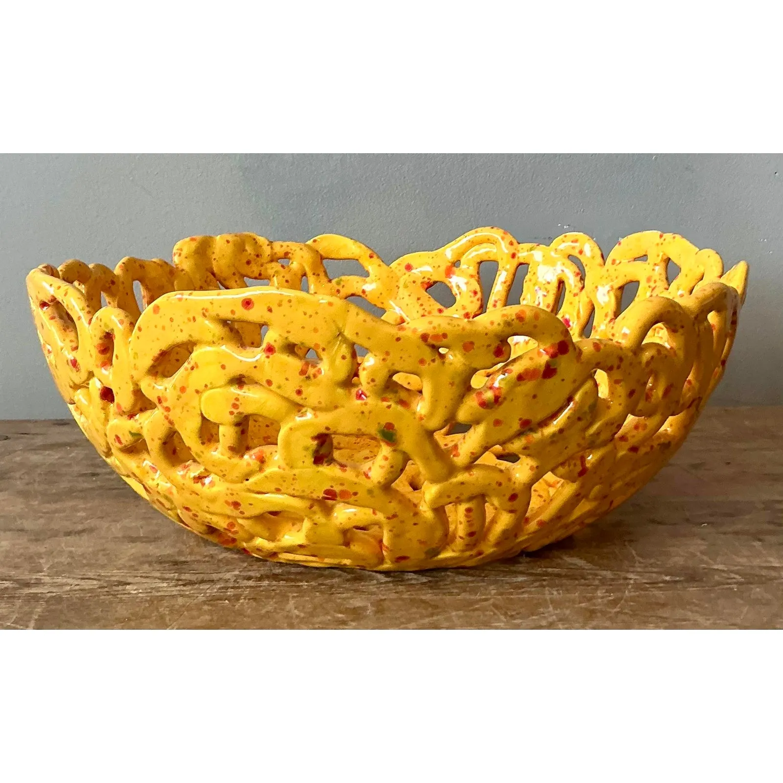Vintage Boho Studio Pottery Squiggle Bowl — additional photo 7
