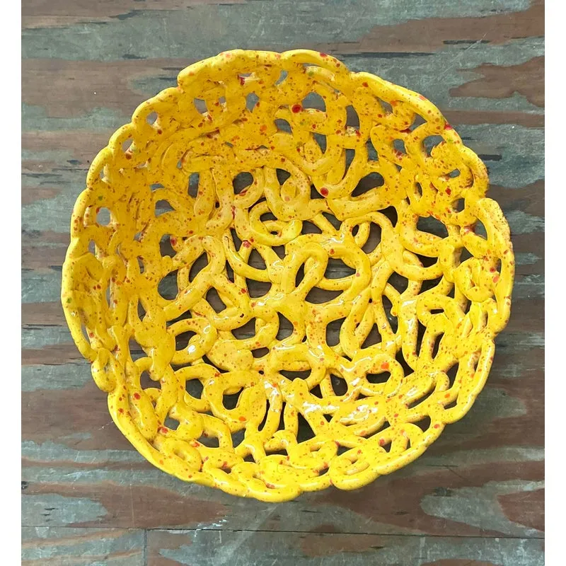 Vintage Boho Studio Pottery Squiggle Bowl — additional photo 8