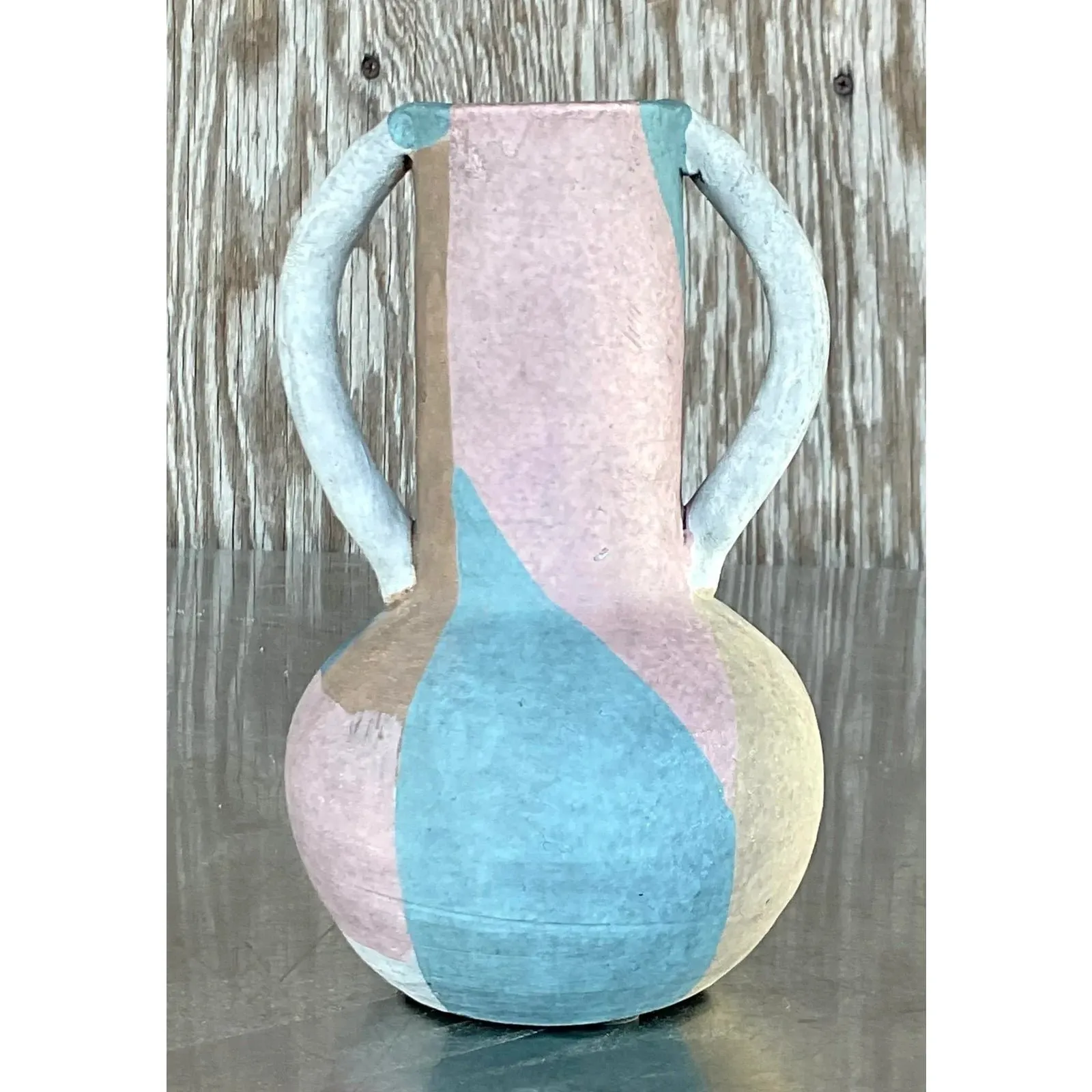 Vintage Boho Studio Pottery Vase - Pottery, 5W x 7.5H — additional photo 1