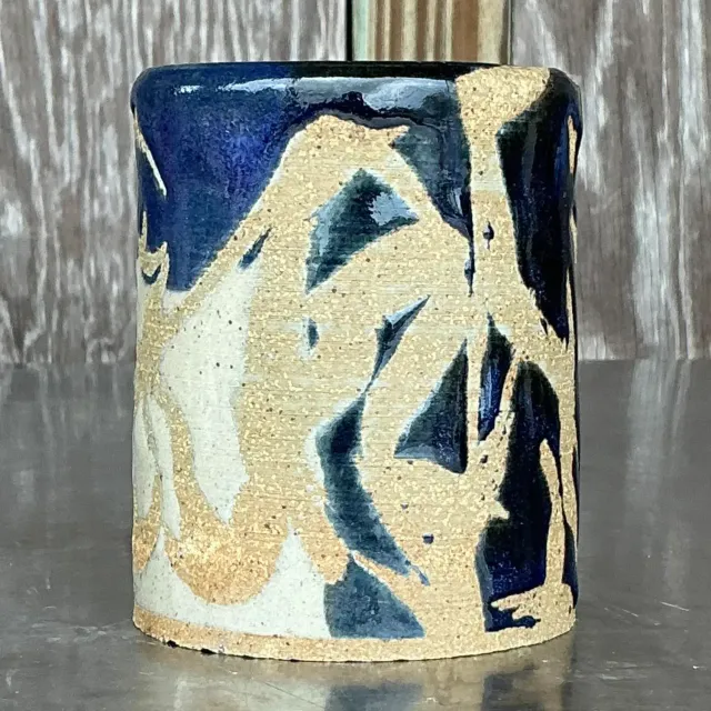 Vintage Boho Studio Pottery Vase - Pottery, 3.5W x 4.25H — additional photo 4