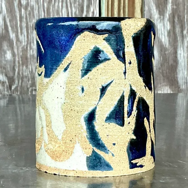 Vintage Boho Studio Pottery Vase - Pottery, 3.5W x 4.25H — additional photo 5