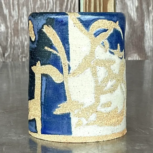 Vintage Boho Studio Pottery Vase - Pottery, 3.5W x 4.25H — additional photo 6