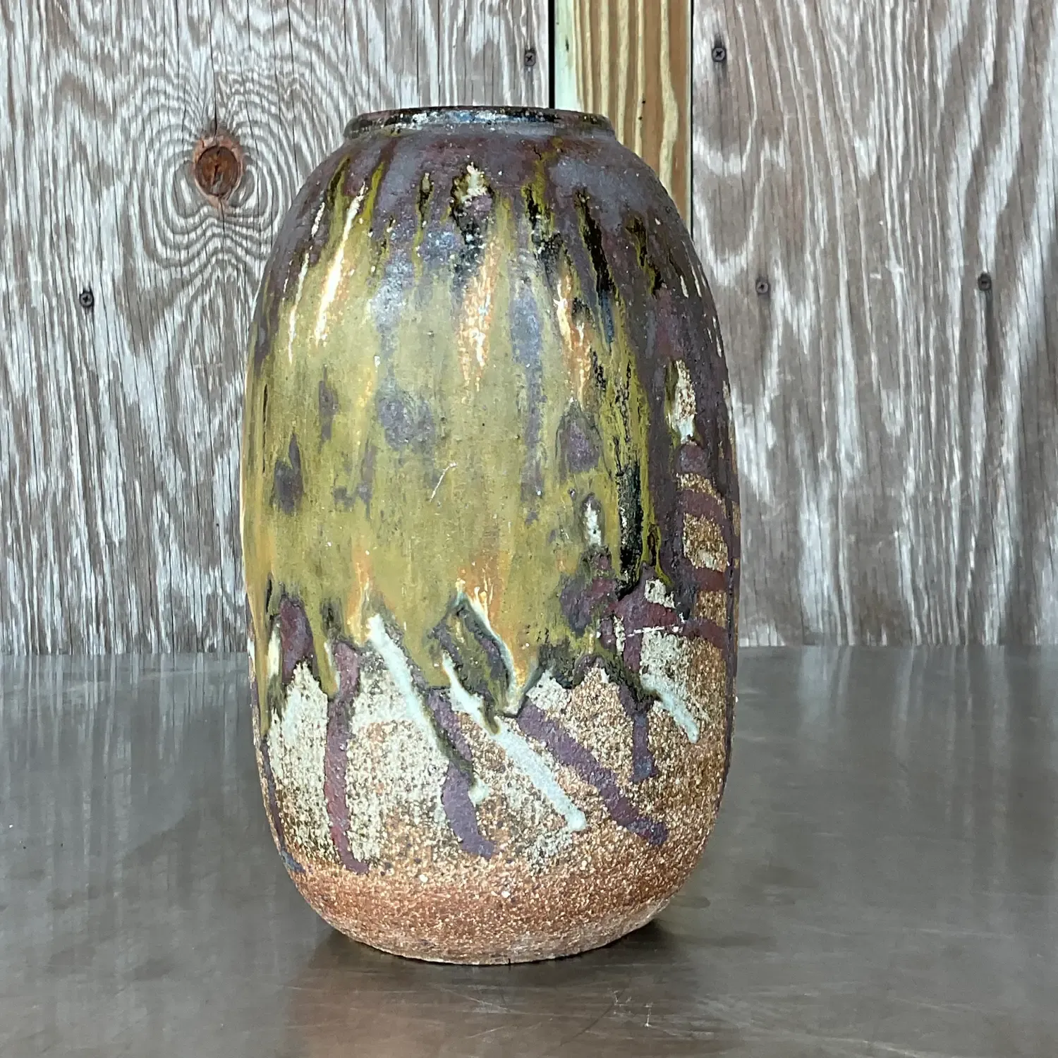 Vintage Boho Studio Pottery Vase - Pottery, 5.75W x 10.5H — additional photo 6