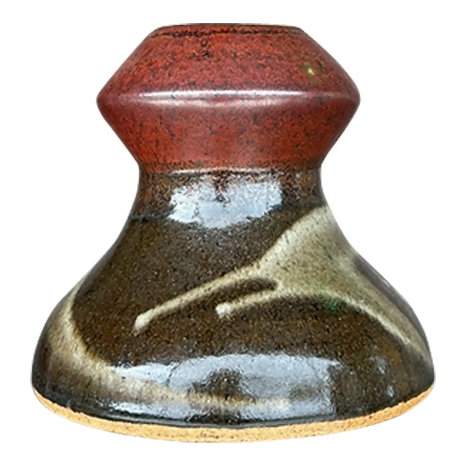 Vintage Boho Studio Pottery Vase - Pottery, 7.5W x 6.5H — additional photo 1