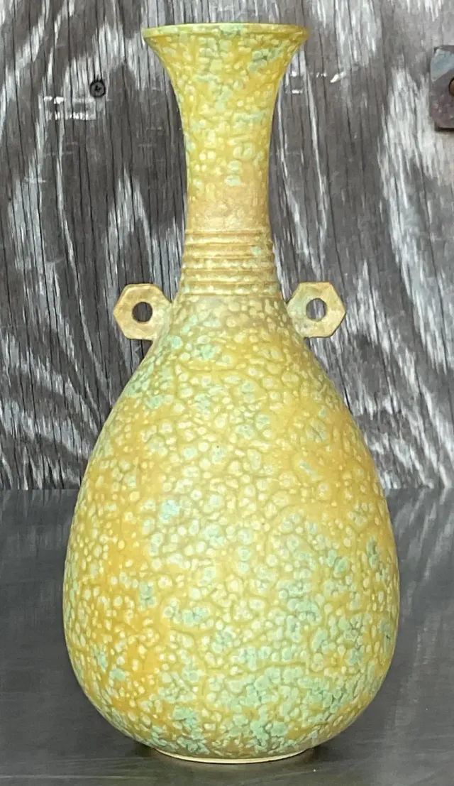 Vintage Boho Studio Pottery Vase - Pottery, 4.25W x 8.75H — additional photo 2