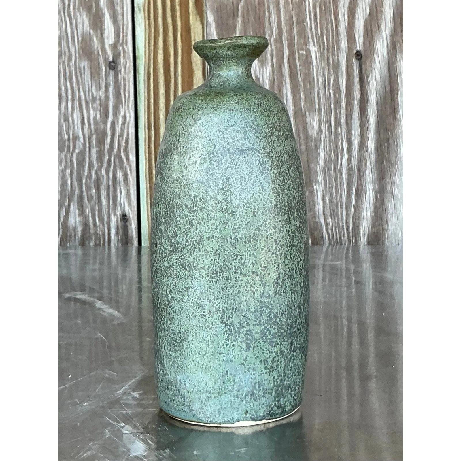 Vintage Boho Studio Pottery Vase - Ceramic, 3.25W x 7.75H — additional photo 1