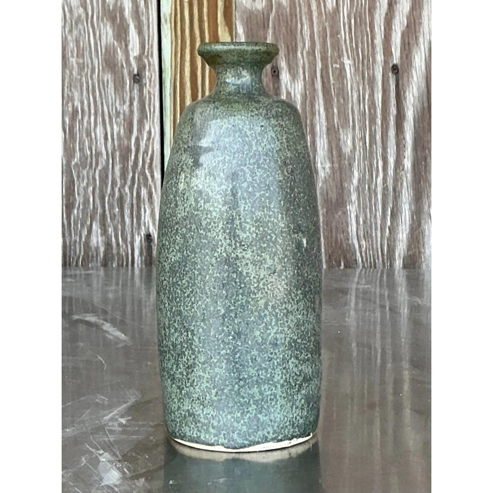 Vintage Boho Studio Pottery Vase - Ceramic, 3.25W x 7.75H — additional photo 2