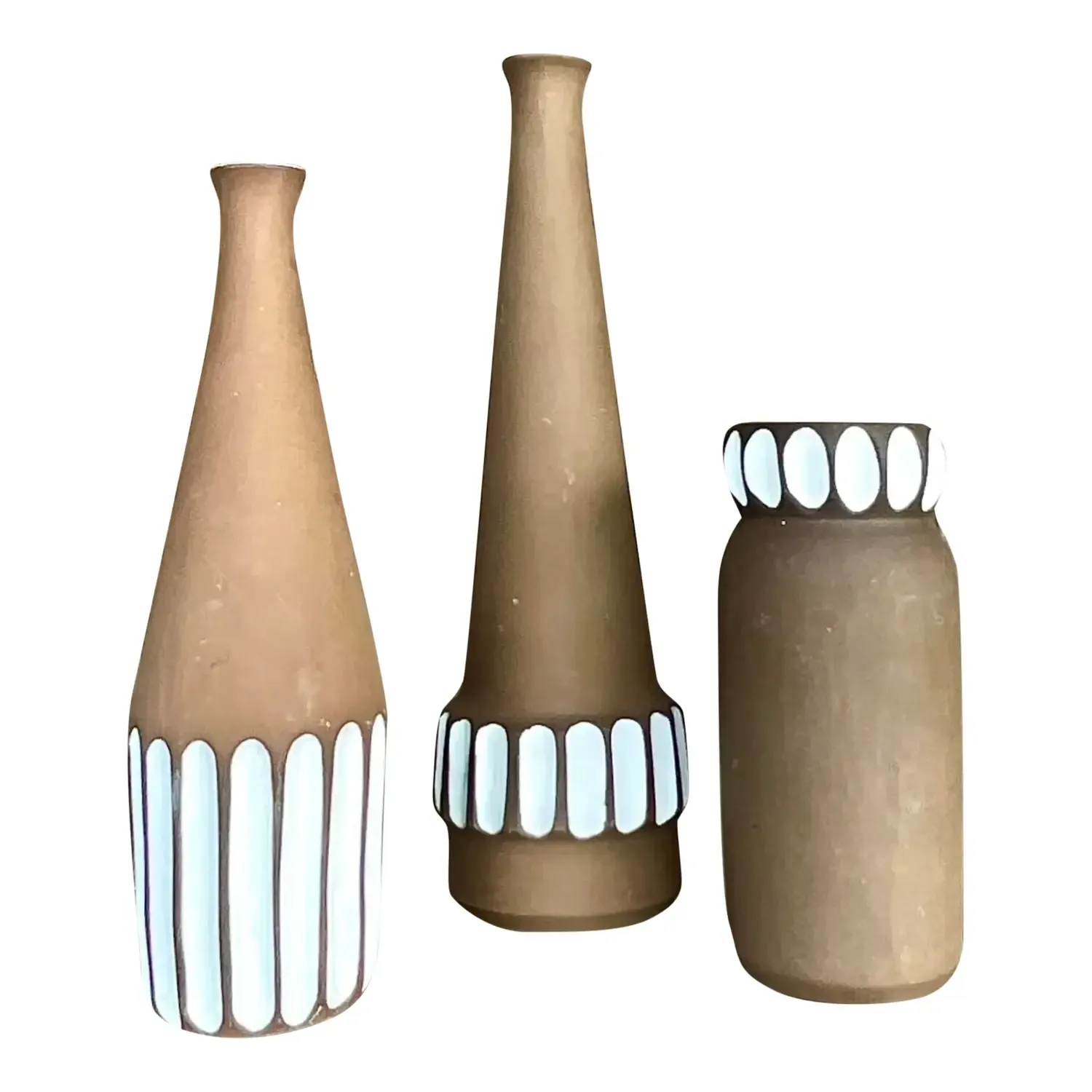 Vintage Boho Studio Pottery Vases - Set of 3 — additional photo 1