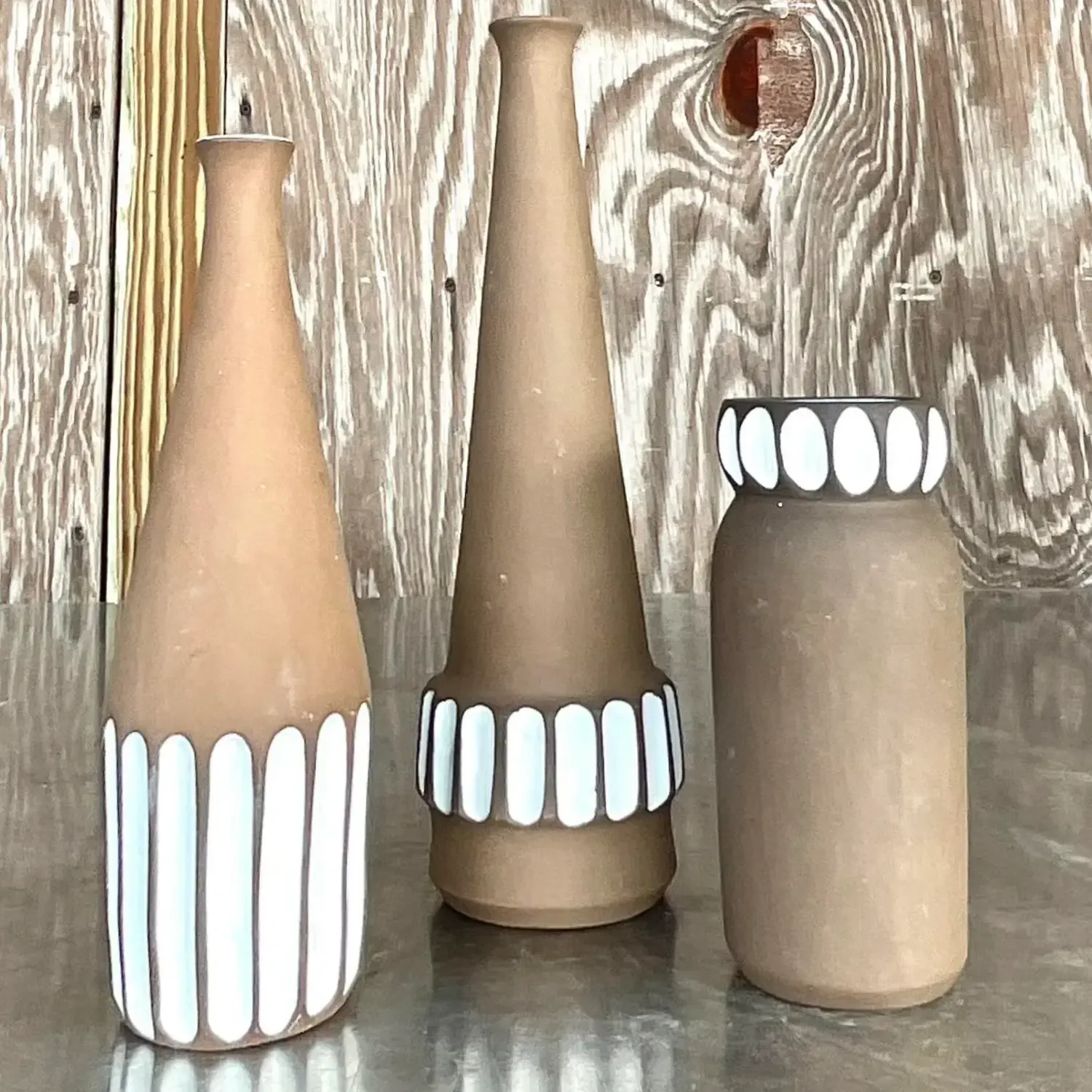 Vintage Boho Studio Pottery Vases - Set of 3 — additional photo 8